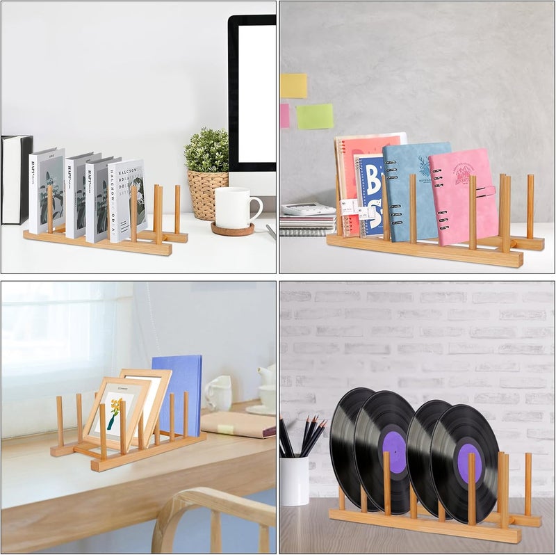SAMEBUTECO Bamboo Wooden Dish Racks Plate Stand Holder Vertical Drainer Kitchen Cabinet Organizer for Dish, Pots, Lids, Bowls, Cups, and Cutting Boards and Books(2 Packs) - Image 4